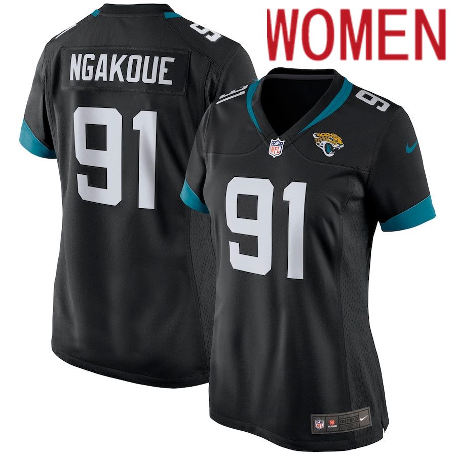 Women Jacksonville Jaguars #91 Yannick Ngakoue Nike Black Game Player NFL Jersey->women nfl jersey->Women Jersey